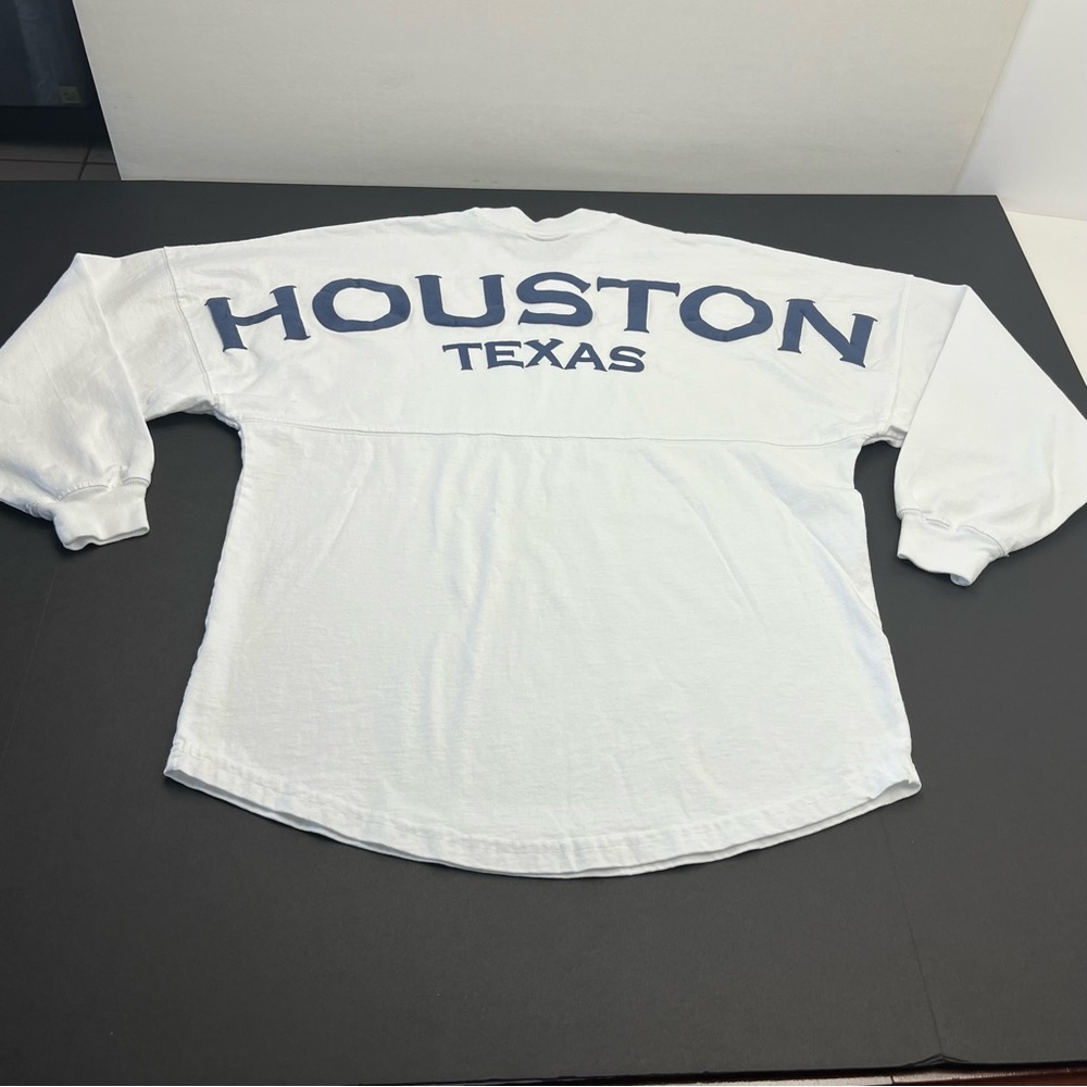 Spirit Jersey Houston Texas White Womens Size‎ Small Long Sleeve Shirt Spell-out